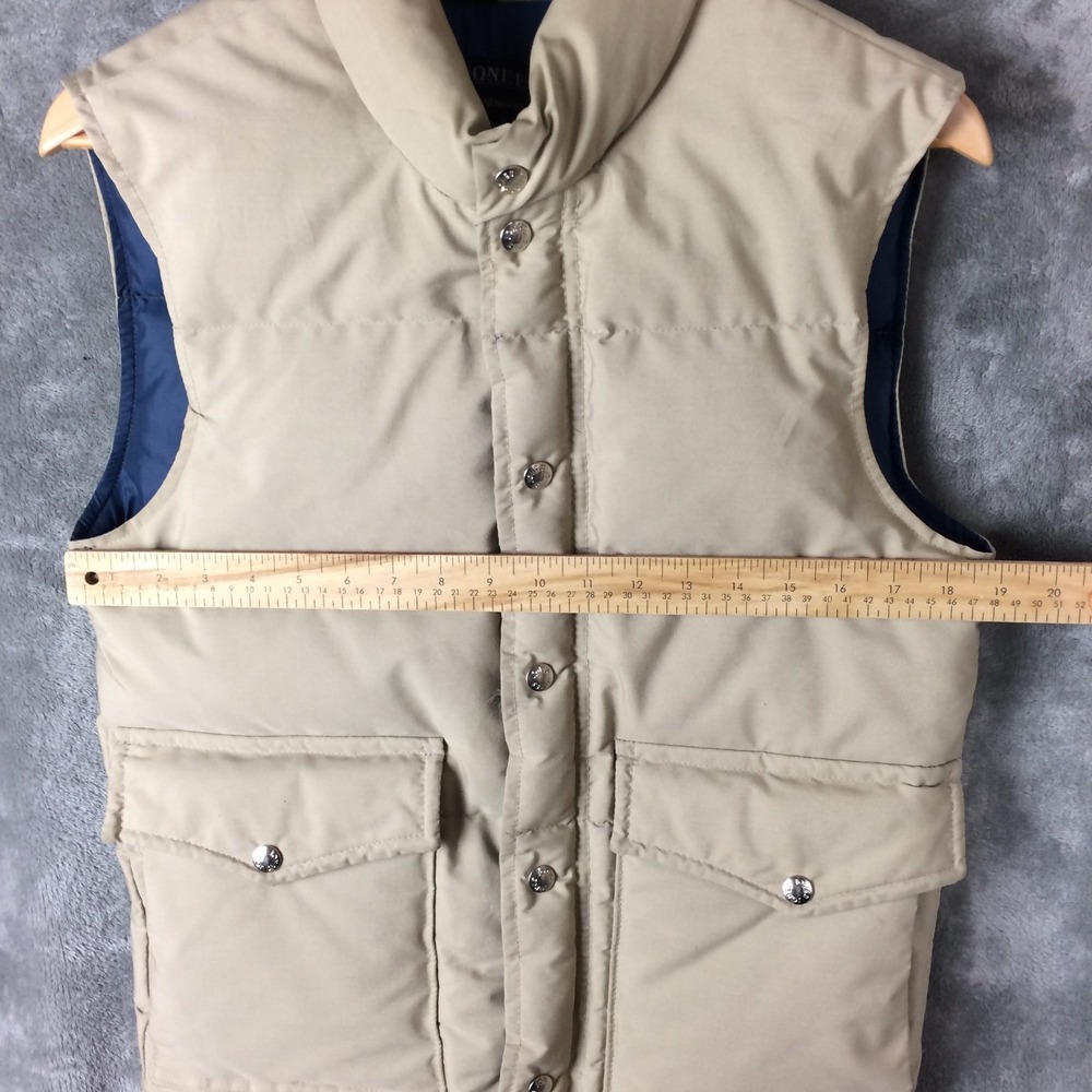 Pioneer Sportswear Down Vest Mens Small Puffer Beige Hiking Outdoors Vtg Canada - Picture 6 of 16